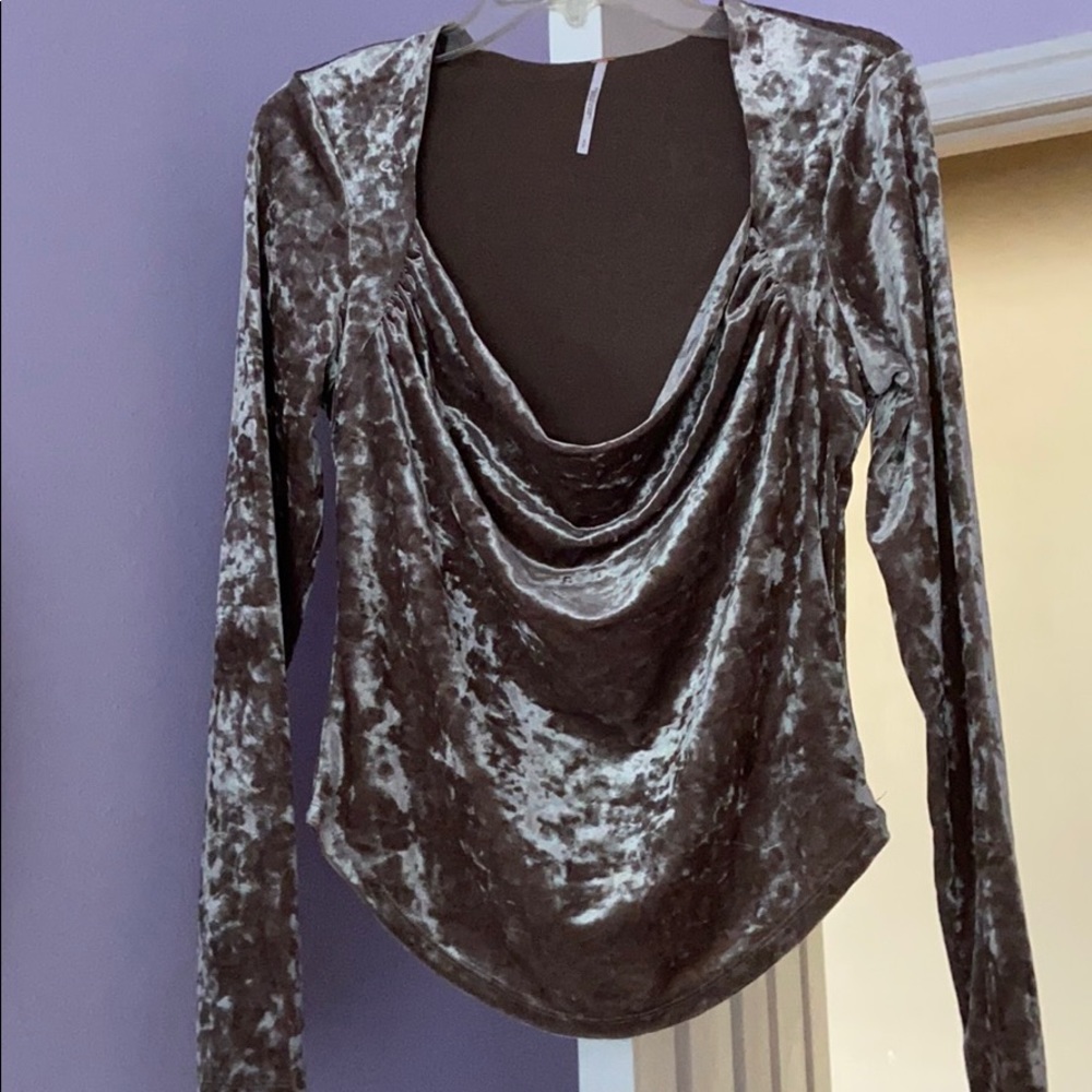 Free people cowl neck, long sleeve blouse